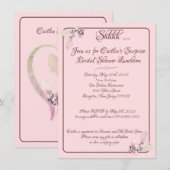 Invitation Fête des mariées, Pastel Pink Outline (Devant / Derrière)