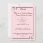 Invitation Fête des mariées, Pastel Pink Outline (Devant)