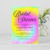 Invitation Fête des mariées Pastel Tie Dye Swirl (Debout devant)