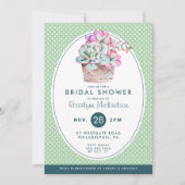 Invitation FÊTE DES MARIÉES | Pastel Watercolor Cactus (Devant)