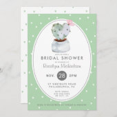 Invitation FÊTE DES MARIÉES | Pastel Watercolor Cactus (Devant / Derrière)