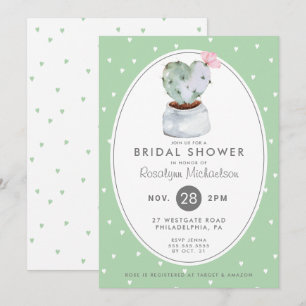 Invitation FÊTE DES MARIÉES   Pastel Watercolor Cactus