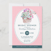 Invitation FÊTE DES MARIÉES | Pastel Watercolor Cactus (Devant)