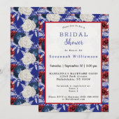 Invitation Fête des mariées Patriotique Bleu Blanc Rouge Rose (Devant / Derrière)