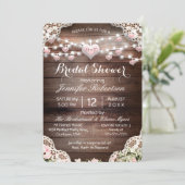 Invitation Fête des mariées pays rustique (Debout devant)