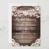 Invitation Fête des mariées pays rustique (Devant)