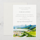 Invitation Fête des mariées paysager Village Lake Village (Devant / Derrière)