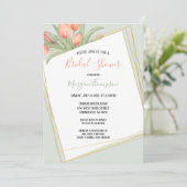 Invitation Fête des mariées Peacht rose et pinte de printemps (Debout devant)