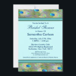 Invitation Fête des mariées Peacock Bleu turquoise<br><div class="desc">Élégantes invitations à la douche nuptiale bleu paon turquoise.</div>