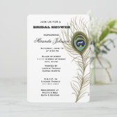 Invitation Fête des mariées Peacock Feather (Debout devant)