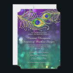 Invitation Fête des mariées Peacock Plumes bijoux<br><div class="desc">Invitation à la Fête des mariées correspondante et produits d'accueil à assortir. La mariée est-elle une fille qui aime son étincelle et son glamour ? Vous voulez un Faire-part de mariage élégant et festif Peacock Feather Themes Party qui est classe et belle? Cette conception est faite de plumes de paon...</div>