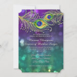 Invitation Fête des mariées Peacock Plumes bijoux<br><div class="desc">Invitation à la Fête des mariées correspondante et produits d'accueil à assortir. La mariée est-elle une fille qui aime son étincelle et son glamour ? Vous voulez un Faire-part de mariage élégant et festif Peacock Feather Themes Party qui est classe et belle? Cette conception est faite de plumes de paon...</div>