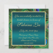 Invitation Fête des mariées Peacock turquoise (Dos)