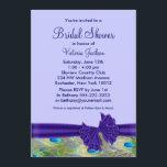 Invitation Fête des mariées Peacock violet<br><div class="desc">Jolie invitation à la douche nuptiale violette paon.</div>