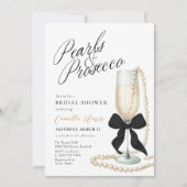 Invitation Fête des mariées Pearl & Prosecco Black Bow (Devant)