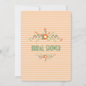 Invitation Fête des mariées Pêche & Fleurs vertes (Dos)