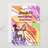 Invitation Fête des mariées Peinture et Sip (Devant)