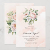 Invitation Fête des mariées Peony parfaitement rose (Devant / Derrière)