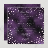 Invitation Fête des mariées Perles Confetti en Verre Violet R (Devant / Derrière)