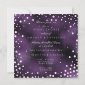 Invitation Fête des mariées Perles Confetti en Verre Violet R (Devant)