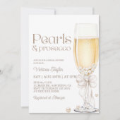 Invitation Fête des mariées Perles et parquet Bow (Devant)