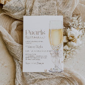 Invitation Fête des mariées Perles et parquet Bow