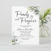 Invitation Fête des mariées Perles et poursuites (Debout devant)