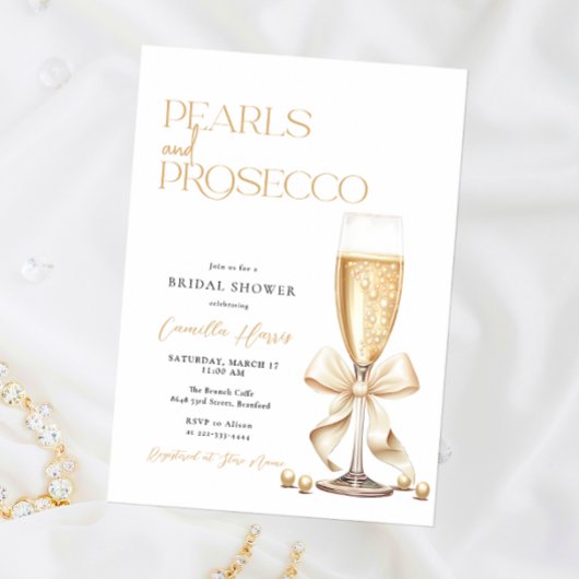 Invitation Fête des mariées Perles et poursuites