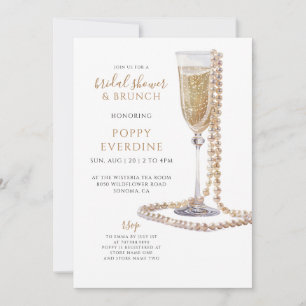 Invitation Fête des mariées Perles et poursuites Brunch
