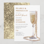 Invitation Fête des mariées Perles et poursuites Brunch (Devant / Derrière)