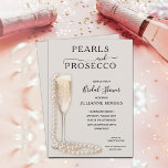 Invitation Fête des mariées perles et poursuites Brunch & Bub<br><div class="desc">Cette invitation à la douche nuptiale Pearls and Prosecco propose des perles drapées d'une coupe de champagne,  un design parfait pour votre brunch et douche nuptiale mousseuse. Commandez TÉLÉCHARGEMENT INSTANTANÉ et ou IMPRIMÉ ou les deux ! Correspond aux éléments de notre collection.</div>
