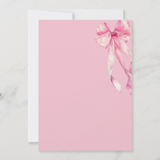 Invitation Fête des mariées Perles & Prosecco Pink Bow (Dos)