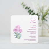 Invitation Fête des mariées personnalisable Ranunculus & Anem (Debout devant)