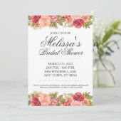 Invitation Fête des mariées personnalisé, Rose ros (Debout devant)