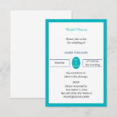 Invitation Fête des mariées personnalisée bleu clair simple (Devant / Derrière)