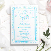 Invitation Fête des mariées personnalisée Doodle à main lunai