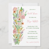 Invitation Fête des mariées personnalisée fleur sauvage peint (Devant)