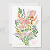 Invitation Fête des mariées personnalisée fleur sauvage peint (Dos)