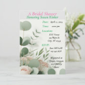 Invitation Fête des mariées personnalisée, Floral (Debout devant)