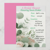 Invitation Fête des mariées personnalisée, Floral (Devant / Derrière)