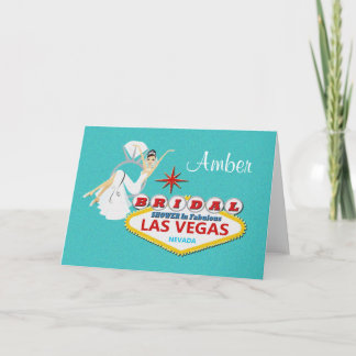 Invitation Fête des mariées personnalisée Las Vegas Card