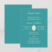 Invitation Fête des mariées personnalisée Turquoise simple (Devant / Derrière)