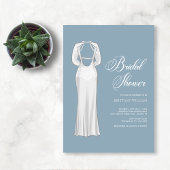 Invitation Fête des mariées personnalisée unique Dusty Blue