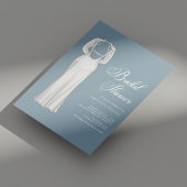 Invitation Fête des mariées personnalisée unique Dusty Blue