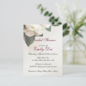 Invitation Fête des mariées Personnaliser White Roses Invitat (Debout devant)