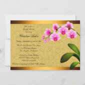 Invitation Fête des mariées Phalaenopsis rose orchidée (Dos)