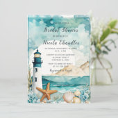 Invitation Fête des mariées phare nautique (Debout devant)