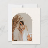 Invitation Fête des mariées photo à arc minimal neutre (Dos)