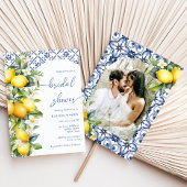 Invitation Fête des mariées photo au citron méditerranéen