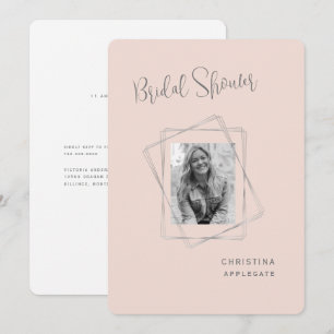 Invitation Fête des mariées photo Blush Bride arrondie